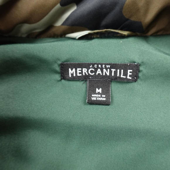 J Crew Vest Womens M Brown Green Camo Quilted Puffer Outdoor Hunting Full Zip - Picture 4 of 10